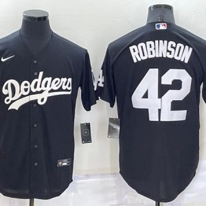 Los Angeles Dodgers #42 Jackie Robinson Black Cool Base Stitched Jersey