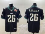 Philadelphia Eagles #26 Saquon Barkley Black 2025 Super Bowl LIX Patch New Vapor Untouchable Limited Stitched Jersey