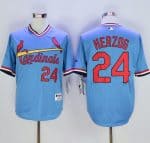 Cardinals #24 Whitey Herzog Blue 1982 Turn Back The Clock Stitched Jersey