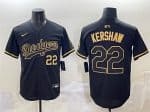 Los Angeles Dodgers #22 Clayton Kershaw Black Gold Limited Stitched Jersey