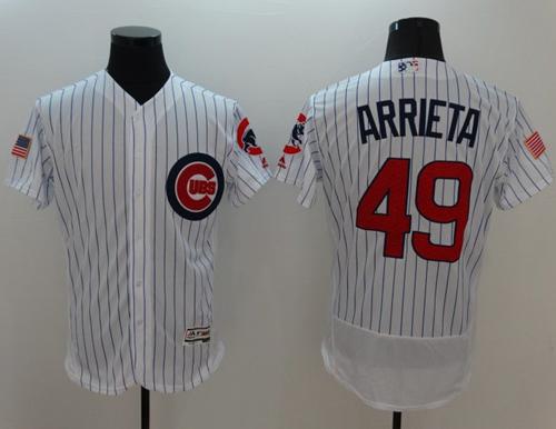 Cubs #49 Jake Arrieta White Fashion Stars Stripes Flexbase Authentic Stitched Jersey