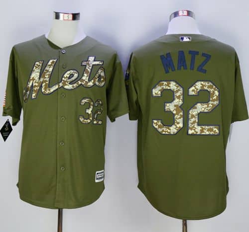 Mets #32 Steven Matz Green Camo New Cool Base Stitched Jersey
