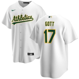 Oakland Athletics #17 Trevor Gott White Cool Base Stitched Jersey