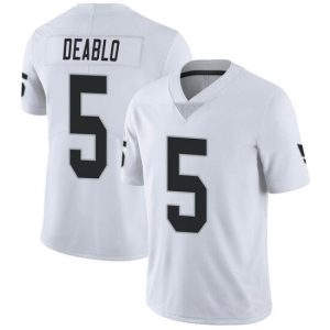 Las Vegas Raiders #5 Divine Deablo White Vapor Untouchable Limited Stitched Jersey