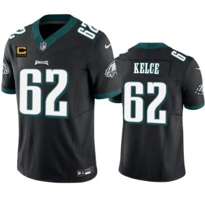 Philadelphia Eagles #62 Jason Kelce Black 2023 F.U.S.E. With 4-Star C Patch Vapor Vapor Untouchable Limited Stitched Jersey