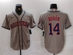 Houston Astros #14 Mauricio Dub¨®n Gray Cool Base Stitched Jersey