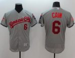 Royals #6 Lorenzo Cain Grey Fashion Stars Stripes Flexbase Authentic Stitched Jersey