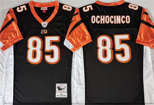 Cincinnati Bengals #85 Chad Ochocinco Black Throwback Stitched Jersey
