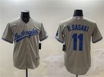 Los Angeles Dodgers #11 Roki Sasaki Gray Cool Base Stitched Jersey