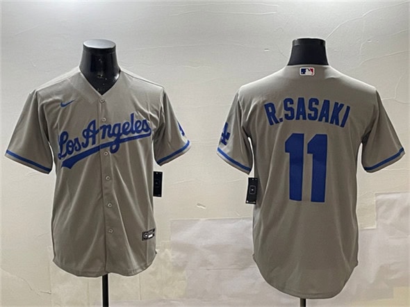 Los Angeles Dodgers #11 Roki Sasaki Gray Cool Base Stitched Jersey