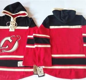 Devils Blank Red Sawyer Hooded Sweatshirt Stitched Jersey
