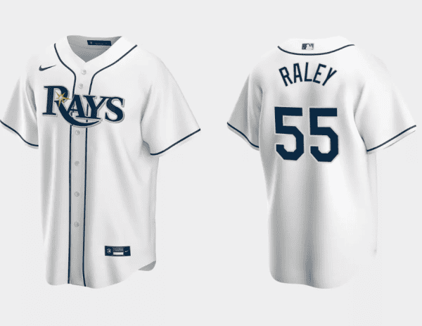 Tampa Bay Rays #55 Luke Raley White Cool Base Stitched Jersey
