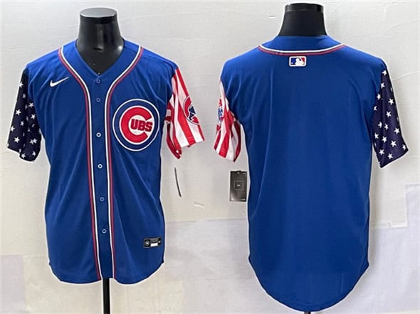 Chicago Cubs Blank Royal 2025 Independence Day Vapor Premier Limited Stitched Jersey