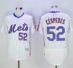 Mets #52 Yoenis Cespedes White(Blue Strip) Flexbase Authentic Collection Alternate Stitched Jersey