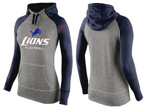 Nike Detroit Lions Performance Hoodie Grey Dark Blue