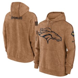 Denver Broncos 2023 Brown Salute To Service Pullover Hoodie