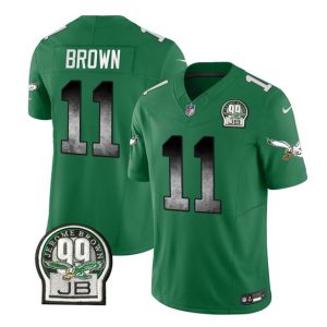 Philadelphia Eagles #11 A. J. Brown Green 2023 F.U.S.E. Throwback Vapor Untouchable Limited Stitched Jersey