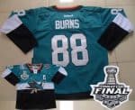 Sharks #88 Brent Burns Teal Black 2015 Stadium Series 2016 Stanley Cup Final Patch Stitched Jersey