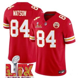 Kansas City Chiefs #84 Justin Watson Red 2025 F.U.S.E. Super Bowl LIX Patch Vapor Untouchable Limited Stitched Jersey