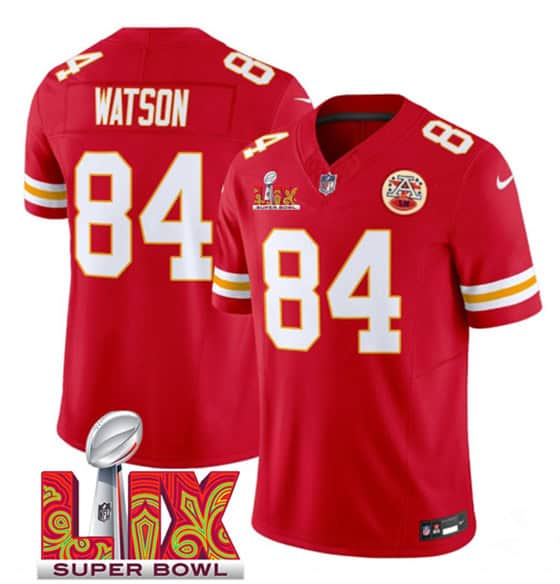 Kansas City Chiefs #84 Justin Watson Red 2025 F.U.S.E. Super Bowl LIX Patch Vapor Untouchable Limited Stitched Jersey