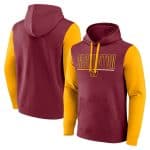 Washington Commanders Burgundy Gold Outline Pullover Hoodie