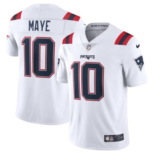 New England Patriots #10 Drake Maye White 2024 Draft Vapor Limited Stitched Jersey