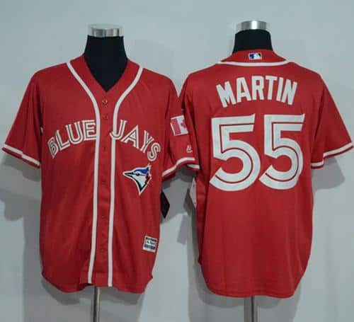 Blue Jays #55 Russell Martin Red New Cool Base Canada Day Stitched Jersey