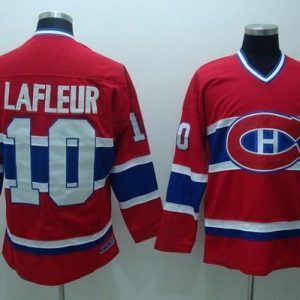 Canadiens #10 Guy Lafleur Stitched Red CH CCM Throwback Jersey