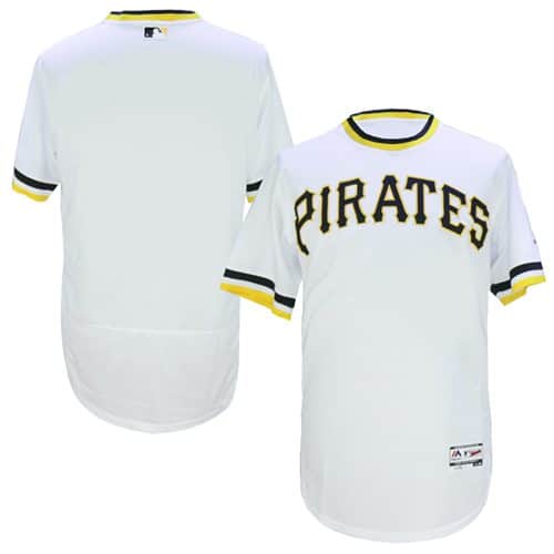 Pirates Blank White Flexbase Authentic Collection Cooperstown Stitched Jersey