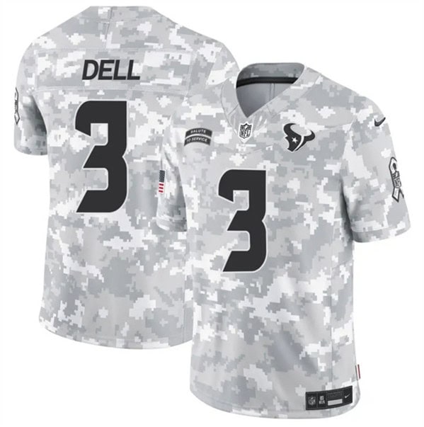 Houston Texans #3 Tank Dell Arctic Camo 2024 F.U.S.E. Salute To Service Limited Stitched Jersey