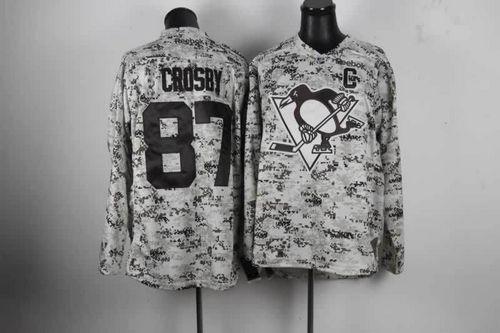 Penguins #87 Sidney Crosby Camo Stitched Jersey