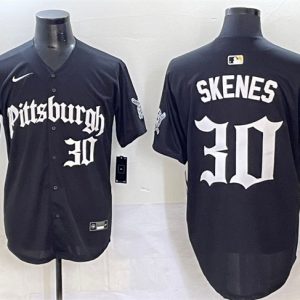 Pittsburgh Pirates #30 Paul Skenes Black 'Gothic Steel City Edition' Vapor Limited Stitched Jersey