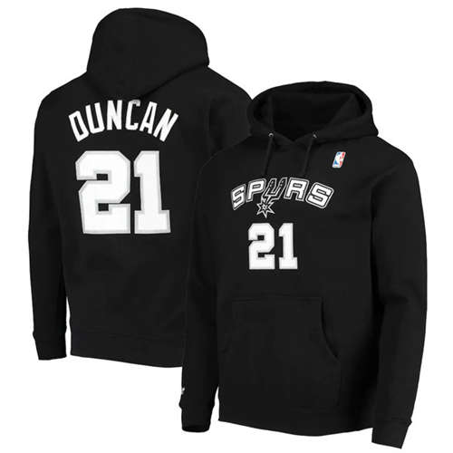 San Antonio Spurs #21 Tim Duncan 2021 Black Pullover Hoodie