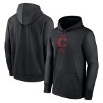 Cincinnati Reds Black Collection Practice Performance Pullover Hoodie