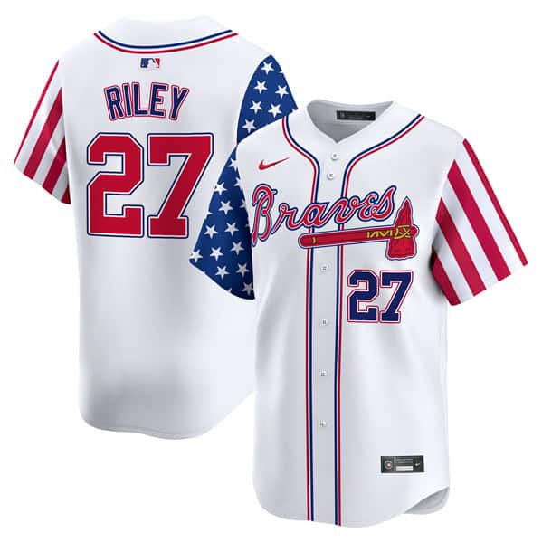 Atlanta Braves #27 Austin Riley White 2024 Independence Day Vapor Limited Stitched Jersey