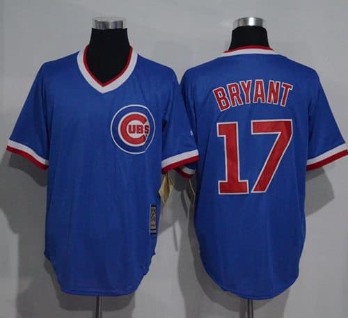 Cubs #17 Kris Bryant Blue Cooperstown Stitched Jersey