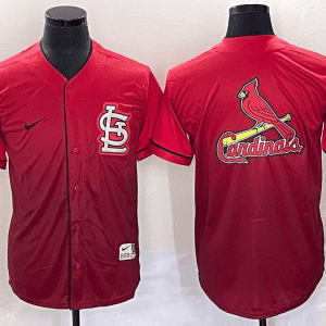 St. Louis Cardinals Red Big Team Logo In Back Cool Base Drift Edition Stitched Jersey