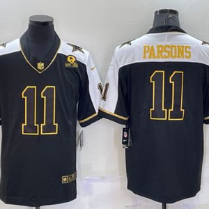 Dallas Cowboys #11 Micah Parsons Black Gold Thanksgiving With Patch Stitched Jersey