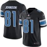 Lions #81 Calvin Johnson Black Stitched Football Limited Rush Jersey