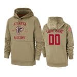 Atlanta Falcons Customized Tan 2019 Salute To Service Sideline Therma Pullover Hoodie