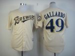 Brewers #49 Yovani Gallardo Cream YOUniform Cool Base Stitched Jersey