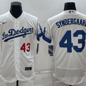 Los Angeles Dodgers #43 Noah Syndergaard White City Connect Flex Base Stitched Jersey