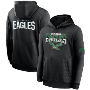 Philadelphia Eagles Black Sideline Pullover Hoodie