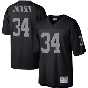 Las Vegas Raiders #34 Bo Jackson Black Mitchell Ness Stitched Jersey