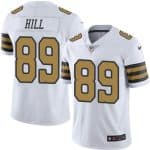 Saints #89 Josh Hill White Stitched Limited Rush Nike Jersey