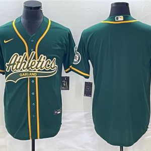 Oakland Athletics Blank Green Cool Base Stitched Jersey