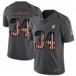 Raiders #34 Bo Jackson Grey 2019 Salute To Service USA Flag Fashion Limited Stitched Jersey