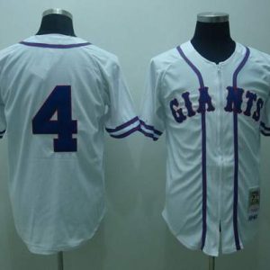 Mitchell And Ness Giants #4 Mel Ott Stitched White Throwback Jersey