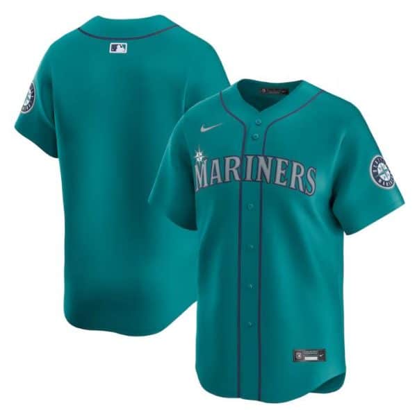 Seattle Mariners Blank Aqua Alternate Limited Stitched Jersey