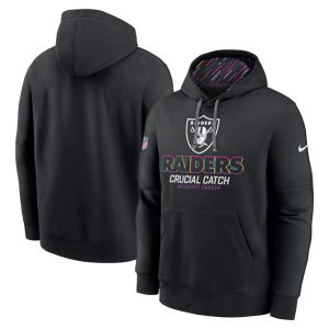 Las Vegas Raiders Black 2024 Crucial Catch Club Pullover Hoodie